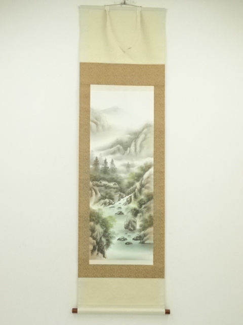 JAPANESE HANGING SCROLL / HAND PAINTED / LANDSCAPE 